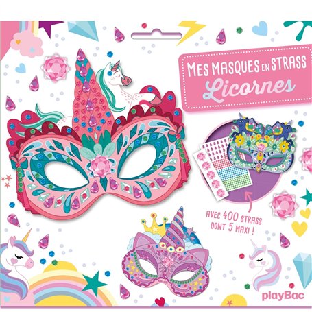 Mes masques en strass - Licornes