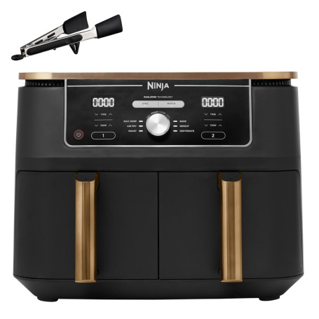 Ninja Foodi MAX Dual Zone Air Fryer, Friteuse sans huile, 2 tiroirs, 9,5 L, 6-en-1 (Air Fry, Max Crisp, rôtir, cuire, réchauffer