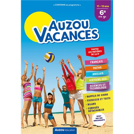 Auzou vacances - De la 6e à la 5e 2022