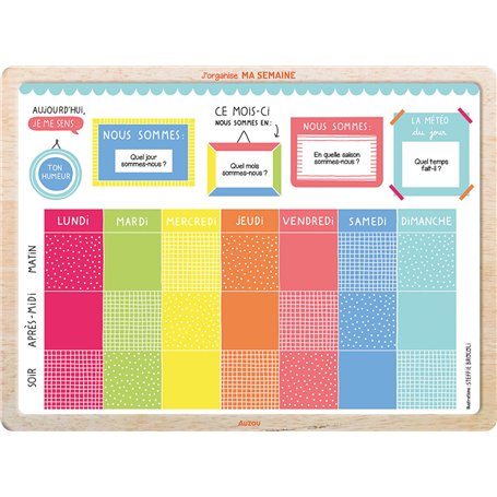 Mon tableau J'organise ma semaine