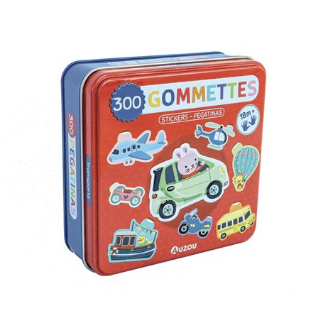 Boîte de gommettes métal - Les transports