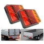 JJ1 2x 12V Feux Arrière de Remorque Universel 4 Fonctions pour Caravane Camion Remorque Fourgon Camper