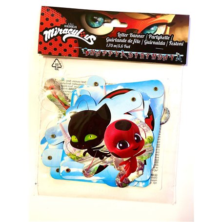 amscan Guirlande en Papier Happy Birthday Lady Bug - 200 x 15 cm - Guirlande fanions Super-héros Coccinelle - Parfait pour Anniv