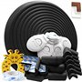 DEASANA® Kit Protège-Angles en Caoutchouc Noir – 7Mètres de Protection y Compris Un Rouleaux et 12 Protèges-Coins + Adhésif 12Mè