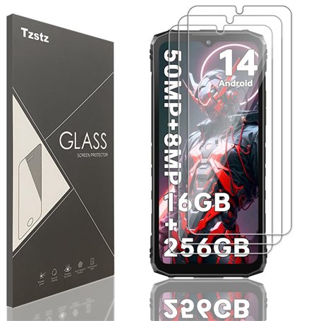 Tzstz 3 Pièces Verre Trempé D'écran Protecteur pour DOOGEE Blade 10/Blade 10 Pro/Blade 10 Ultra 6.56" Dureté 9H Anti Rayures HD