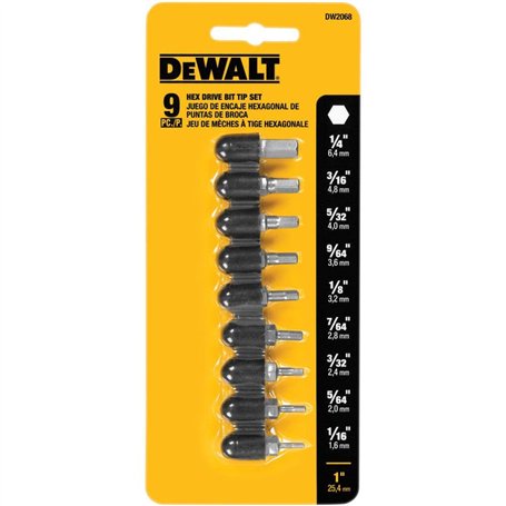 DEWALT Jeu d'embouts hexagonaux