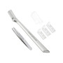 TWEEZERMAN Rasoir à sourcils avec mini pince à épiler inclinée (mini Slant Tweezer & Brow Razor) Argenté