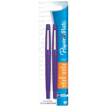 Paper Mate Flair 61771PP Lot de 2 feutres à pointe moyenne Violet
