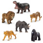Terra by Battat AN6062BZ - Set de 6 Figurines Animaux Sauvages Réalistes en Plastique - Inclut Lion - Tigre - Jaguar - Hippopota