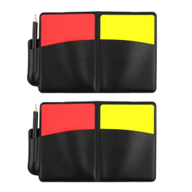 XICHENGSHIDAI Lot de 2 cartes d'arbitre de football, cartes rouges et jaunes avec papier d'enregistrement, kit d'avertissement p XICHENGSHIDAI Lot de 2 cartes d'arbitre de football