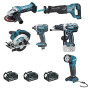 Ensemble de 6 machines MAKITA 18 V Li-Ion 4 Ah - DLX6104MX1