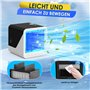Climatiseur Mobile, Ventilateur USB 3 en 1 avec Refroidissement par Eau, Réservoir d'eau de 500 ML, 3 Vitesses, Lumières 7 Coule