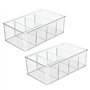 mDesign boite de rangement empilable (lot de 2) – panier rangement pratique en plastique avec 4 casiers – rangement de cuisine m