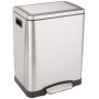 Amazon Basics Poubelle 30 L avec deux compartiments et pédale en tube d'acier - fermeture amortie avec couvercle