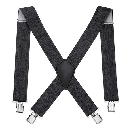 Bretelles pour hommes larges 5cm avec 4 pinces métalliques extra fortes longues