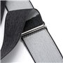 Bretelles pour hommes larges 5cm avec 4 pinces métalliques extra fortes longues, gris élastique réglable en forme de X taille un