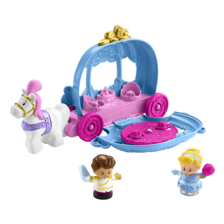 Fisher-Price Carrosse de Danse de Cendrillon Coffret Princesses Disney Little People pour Tout-Petits avec 2 Figurines