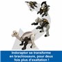 Mattel Jurassic World Figurine Transformable Massive Stretch 2 En 1 Giganotosaurus Et Nasutoceratops, 16 Étapes, Collection Tran