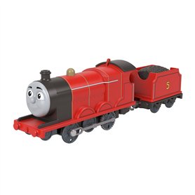 Fisher-Price Thomas et ses Amis Locomotive Motorisée James classique avec wagon de chargement
