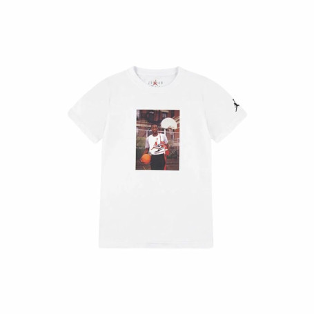 T-shirt à manches courtes enfant Jordan Jdb Mj Brand Photo Ss Crew Blanc