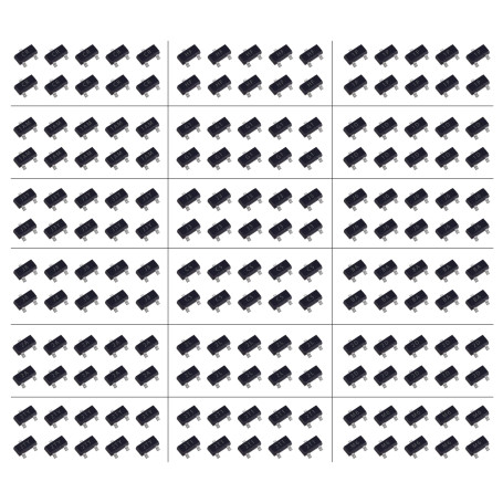 MMMO Kit de 180 transistors NPN et PNP SMD SOT23 2SA733 2SA1015 2SC945 2SC1815 MMBT2222 MMBT3904 MMBT3906 MMBT5401 MMBT5551 MMBT