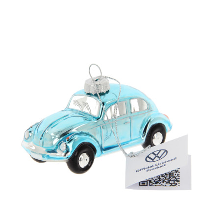 BRISA VW Collection - Décorations de Noël Volkswagen Coccinelle/Beetle en Verre dans Une boîte Cadeau (Bleu)