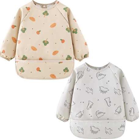 Puasok 2PCS Bavoirs Manches Longues Bébé