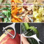 VireEyU 2 Pièces Ustensiles de Cuisine en Acier Inoxydable, Couteau Éplucheur et Presse-ail, Éplucheur de Légumes et Pommes de T