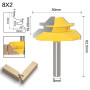 Gasea 8mm 45 Degrés Verrouillage Lock Mitre Routeur Bit Fraise à Rainurer Pour Coupe-Bois 51mm Diamètre Coupe Jaune