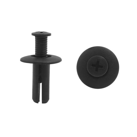 sourcing map 20pcs 8mm x 20mm x 20mm Clips fixation rivets plastique noir pour aile auto voiture