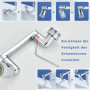Aérateur de robinet pivotant à1440 °,aérateur fixation de robinet rotatif avec 2fonctions pulvérisation,robinet rotatif multifon