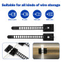 KAIYAYA 60Pcs Attaches Câbles Adhésives,Clips de Câbles réglable Autocollantes câble en Nylon Sangles Attaches pour la gestion d