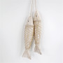 WANGCL Lot de 4 poissons décoratifs en bois à suspendre - Décoration murale en bois sculpté à la main - Décoration murale pour m