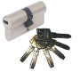 Abus EC550 Cylindre de porte double entrée livré avec 6 clés 35/55 mm