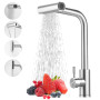 Vuxava Robinet Cuisine avec Douchette – Mitigeur de Cuisine Inox Rotatif 360° avec 4 Modes de Pulvérisation