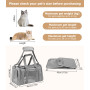 Vuxava Sac de Transport pour Chat et Chien, Pliable et Respirant, Caisse de Transport Chat avec Bandoulière et Coussin Lavable,