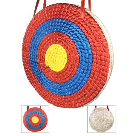 longbowmaker 50 x 50 x 6 cm - Cible ronde traditionnelle en paille - Pour débutants