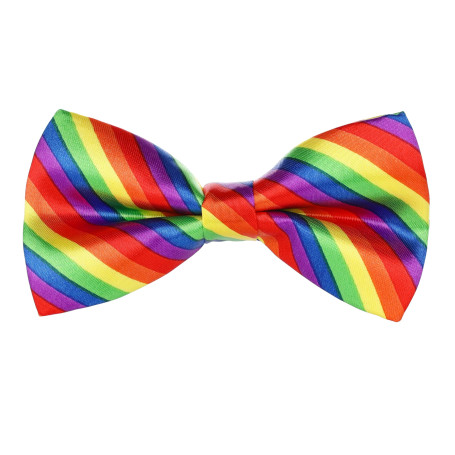 KarneLux Arc-en-ciel noeud papillon - Accessoire pour les costumes de clown pour le carnaval et Mardi Gras - Accessoire pour les