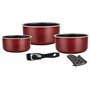Herzberg Batterie de cuisine - lot de casserole induction - set casserole et poele tous feux - set de cuisine de 5 éléments avec