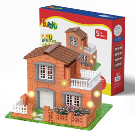 Buroku - Jeu de Construction de Maison en Briques avec Lumières | 270 Pièces en Plastique ABS Sûres pour Les Enfants | Améliore