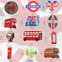 London stickers Autocollants Londres Bus Rouges pour Ados Grande Bretagne England Vacances Voyage Autocollant Bouteilles d'Eau L
