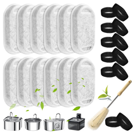 Filtres de Fontaine a Eau Chat 24 Packs Filtre Fontaine Eau Chat