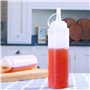 Lot de 6 bouteilles en plastique Squeeze Sauce à condiments Distributeur avec ensemble de Cap, pour maison Restaurant Ketchup, M