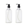 erioctry 2 PCS 500ml 17oz Rechargeable bouteille en plastique vide bouteilles flacons récipients avec le distributeur de pompe d