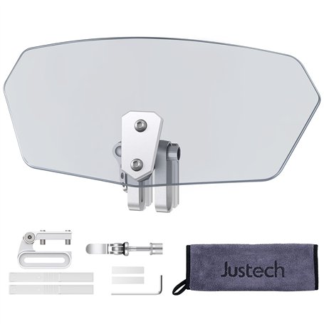 Justech Pare-Brise de Moto Clip Réglable sur Déflecteur de Vent de Spoiler d'Extension de Pare-Brise pour Moto-Fumée