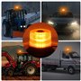40W Gyrophare LED Orange, Justech 40 LEDs Gyrophare Magnétique E-Mark IP67 Étanche pour 12V/24V VéhiculePhare d'Avertissement Cl