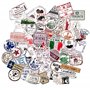 Stickers vintage pays timbres rétro valises autocollants voyage pour scrapbooking portable bagages Multicolor