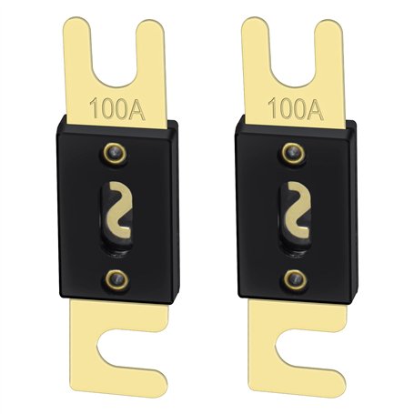 Heschen - Lot de 2 fusibles ANL-100 A - pour système audio de voiture - noir et doré