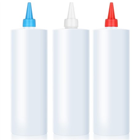 LAOJU Bouteille à Condiments Bouteille Sauce 500ml 3 Pcs Flacon Souple en Plastique Anti-Fuite Presser Les Bouteilles Bouteille