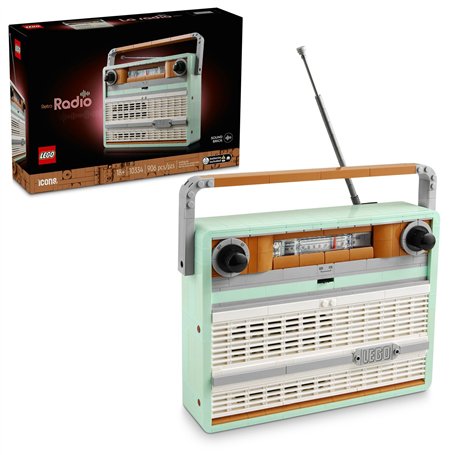 LEGO Icons 10334 Kit de construction radio rétro pour adultes - Décoration d'intérieur pour chambre à coucher